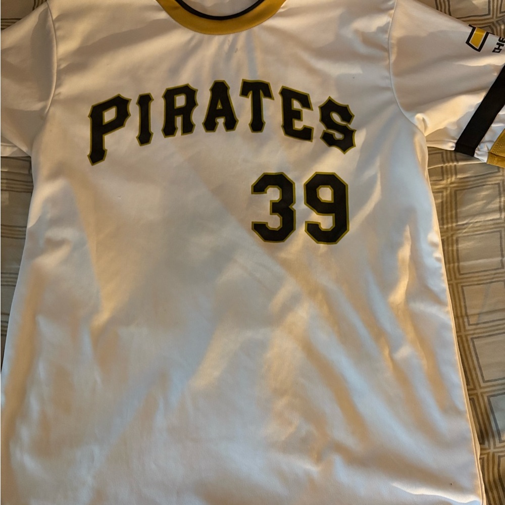 White Pirates Jersey with Yellow and Black Accents